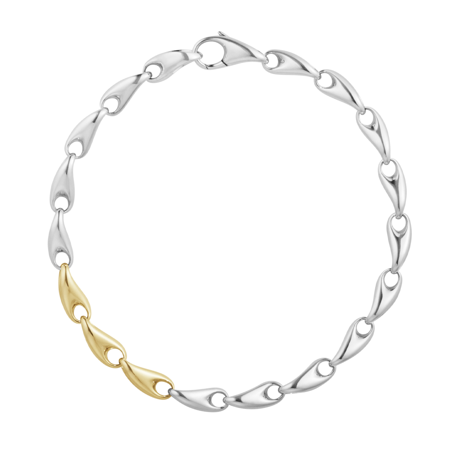 A sterling silver and 18ct yellow gold link bracelet from Georg Jensen's Reflect collection.