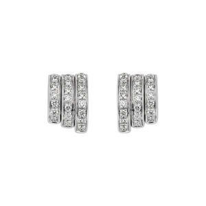 A pair of 18ct white gold diamond set stud earrings for pierced ears, belonging to FOPE's Prima collection.